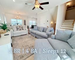 Amity Escape @ Summer Salt" | Private Hot Tub*Pool*Walk To Beach*Firepit*3BR*Sleeps 12