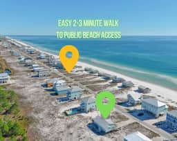 Kermit's Place" | Almost Beachfront 2BR Home*Gulf Views*3 Minute Walk To Beach