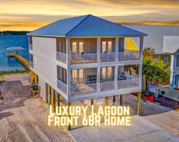 Believe Inn" | Luxury 6BR Lagoon Front Home With Gulf Views*Heated Private Pool*Private Boat Dock*Sleeps 18
