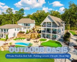 Relaxation Station" | 2 Luxury Lakefront Homes*Private Pool*Hot Tub*Putting Green*Firepit*Boat Slip