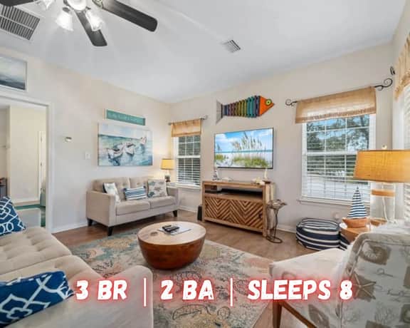 The Rookery II #2801" | Cute 3BR Beach Cottage*Pool*Hot Tub*Walk To Beach*Golf Cart Friendly