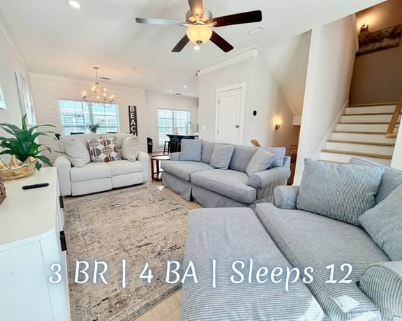 Amity Escape @ Summer Salt" | Private Hot Tub*Pool*Walk To Beach*Firepit*3BR*Sleeps 12