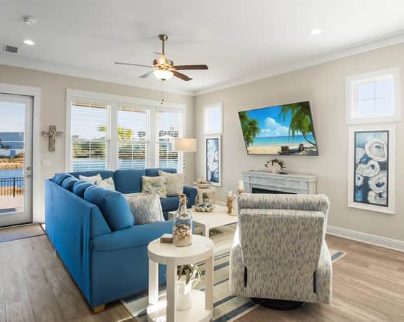 Beach Dreams" @ Summer Salt | Pool*Walk To Beach*Lakeside Views*Private Outdoor Oasis w Firepit*4BR*Sleeps 14*Dog Friendly