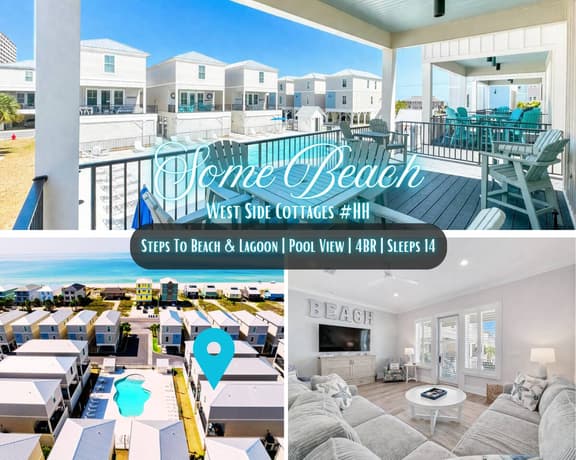 Some Beach" West Side Cottages HH | Steps To Beach & Lagoon | Pool & Pocket Gulf Views | Fishing Pier | 4BR | Sleeps 14