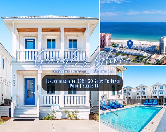 GeorgE's Shore" | Ocean's Edge #6 | Luxury Beachside 3BR Home | Pool | 50 Steps To Beach | Gulf Views | Sleeps 14 | Dog Friendly