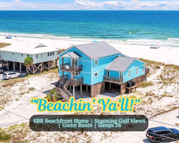 Beachin' Ya'll!" | 6BR Beachfront House | Unobstructed Gulf Views | Game Room | Sleeps 26