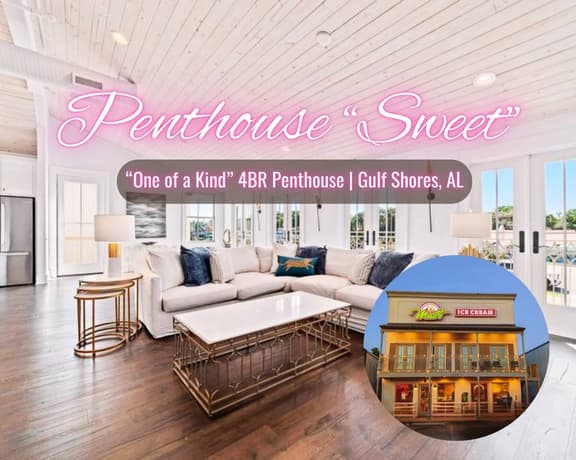 Penthouse Sweet" | Unique 4BR Penthouse Above Matt's Ice Cream*3 Minute Drive To Beach*Walk to Local Shops/Restaurants*High End Finishes*Sleeps 8
