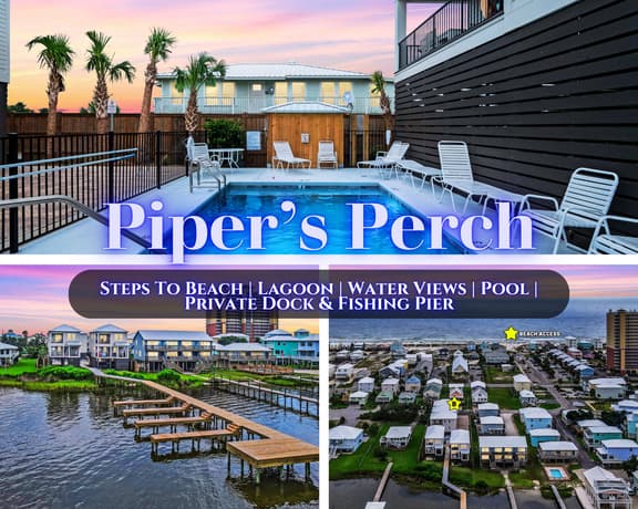 Piper's Perch" | Beach & Lagoon! | Pool | Water Views | Private Dock & Fishing Pier | 4BR Sandpiper Cottage | Dog Friendly
