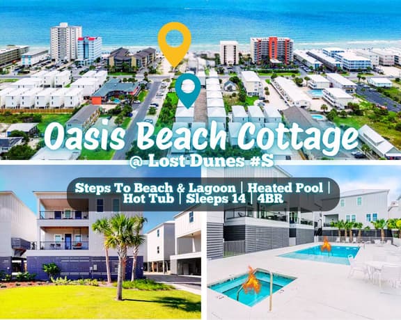 Oasis Beach Cottage @ Lost Dunes #S | 100 Steps To Beach, Heated Pool, Hot Tub, 4BR, Sleeps 14