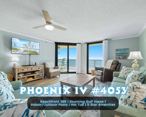 Phoenix IV #4053" | 3BR Beachfront Unit*Stunning Gulf Views*Indoor/Outdoor Pools*Hot Tub*Premium Amenities*Sleeps 12