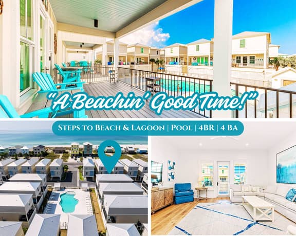 A Beachin' Good Time" | Steps To Beach*Gulf Views*Pool*Lagoon*Fishing Pier*4BR*Sleeps 12*West Side Cottages