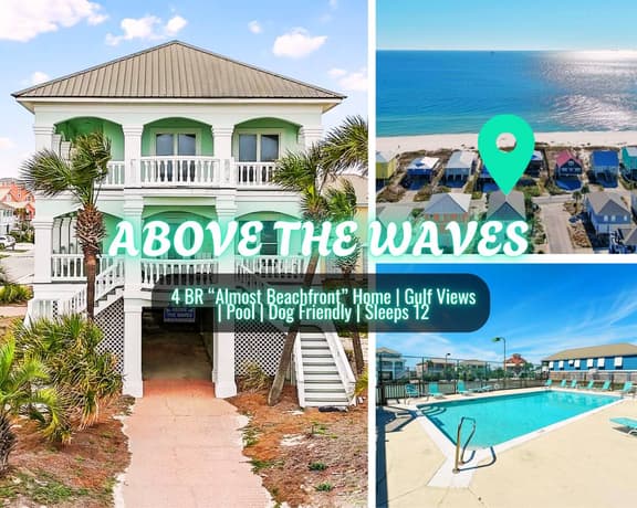 Above The Waves" | Steps To Beach, Gulf Views, Pool, Dog Friendly, 4BR, Sleeps 12