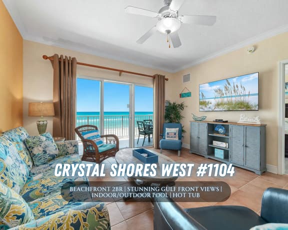 Crystal Shores West 1104" | 2BR Beachfront*Stunning Gulf Views*Indoor/Outdoor Pool + Hot Tub*Gym*Sleeps 6