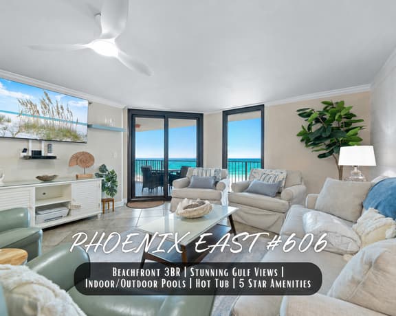 Phoenix East #606" | Luxe 3BR Beachfront | Stunning Gulf Views | Indoor/Outdoor Pools | Hot Tubs | Gym | Premium Amenities | Sleeps 12