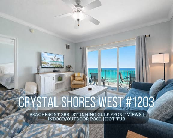 Crystal Shores West #1203" | Beachfront 2BR | Stunning Gulf Views | Indoor/Outdoor Pool | Hot Tub | Sleeps 6
