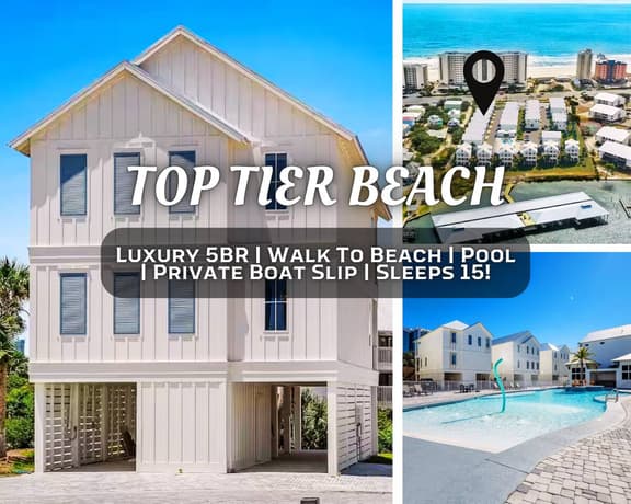 Top Tier Beach @ The Osprey" | Luxury 5BR*Pool*Walk To Beach*Private Boat Slip*Sleeps 15