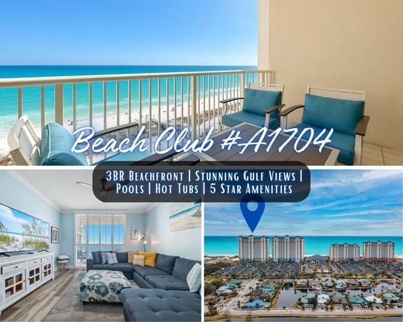 Beach Club #A1704" | 3BR Beachfront | Stunning Gulf Views | Indoor/Outdoor Pools & Hot Tubs | Premium Amenities | Sleeps 10