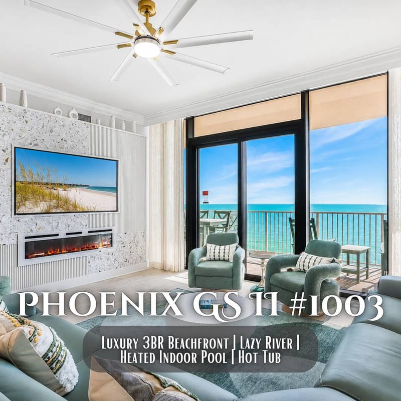 Phoenix Gulf Shores II #1003" | Luxury Beachfront 3BR | Lazy River | Waterslide | Heated Indoor Pool + Hot Tub | Gym | Sleeps 10